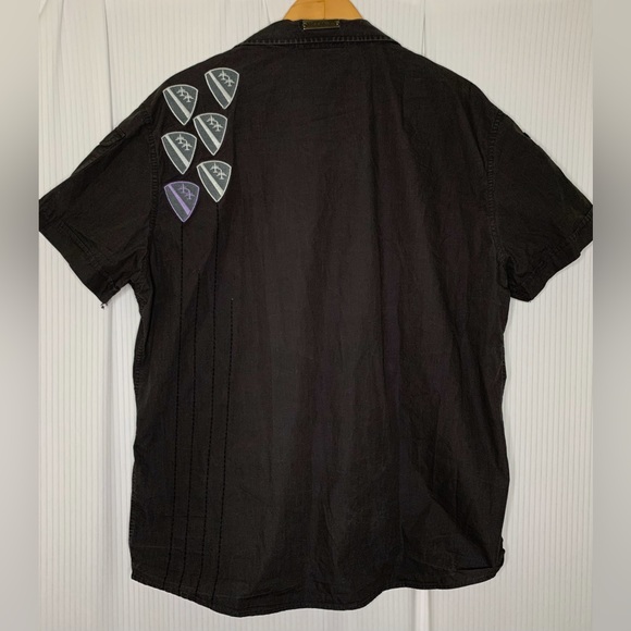 Arsenal - Military Style Button Up Short Sleeve Top With Iron On Patch Detail - Picture 2 of 11
